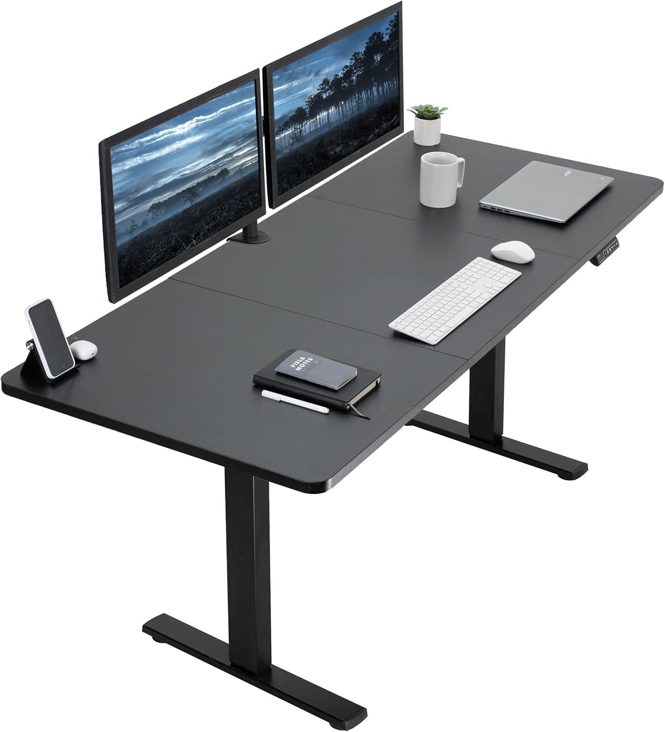 VIVO Single Motor Electric Desk with Push Button Memory Controller