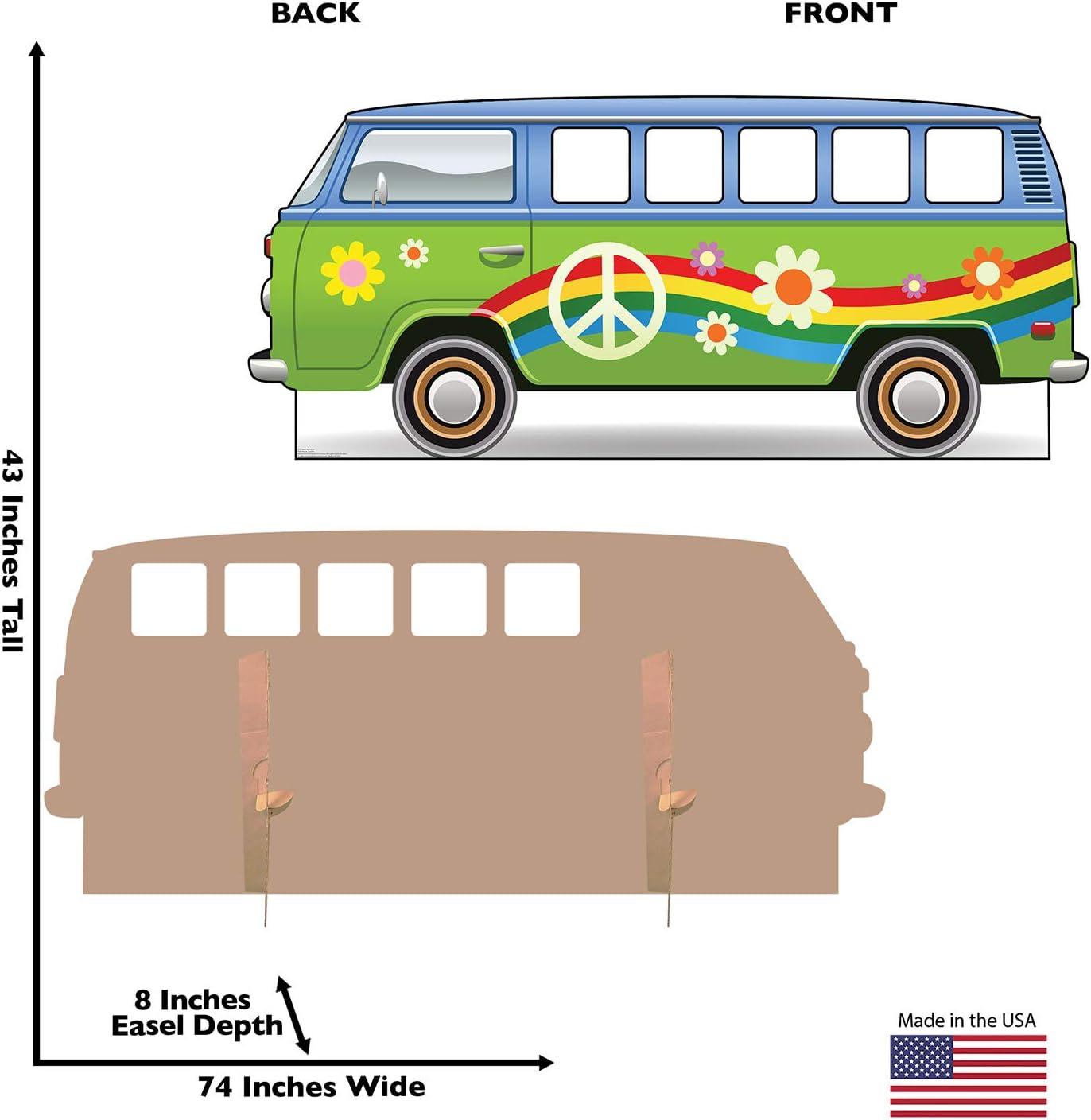 Life-Size Colorful Hippie Bus Cardboard Standup