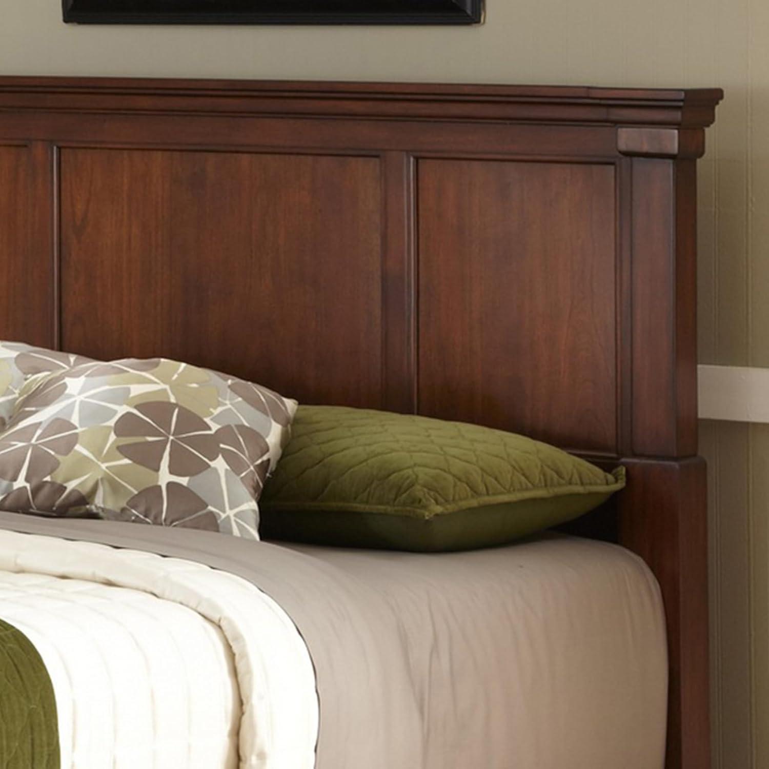 Aspen Rustic Cherry Queen Bed with Mahogany Frame