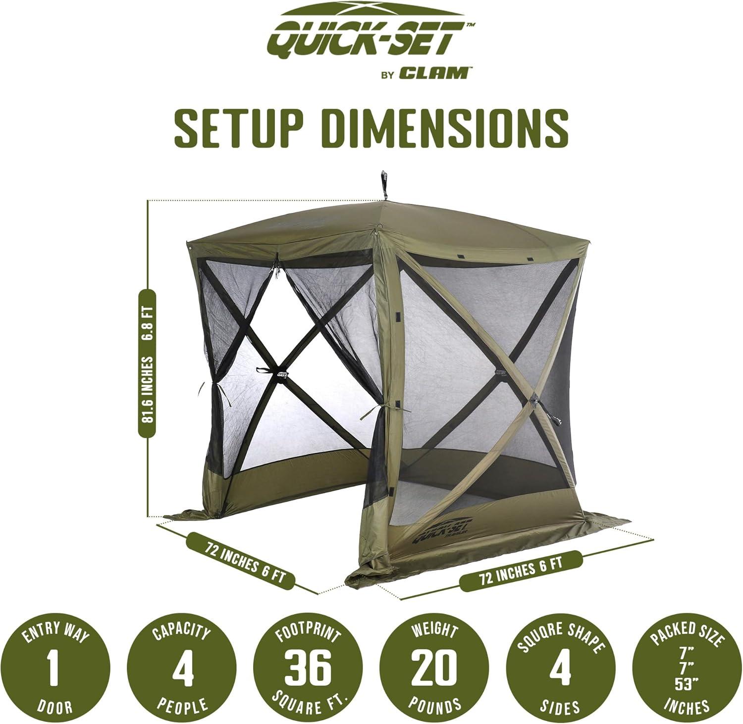 CLAM Quick-Set Portable Outdoor Camping Canopy Shelter