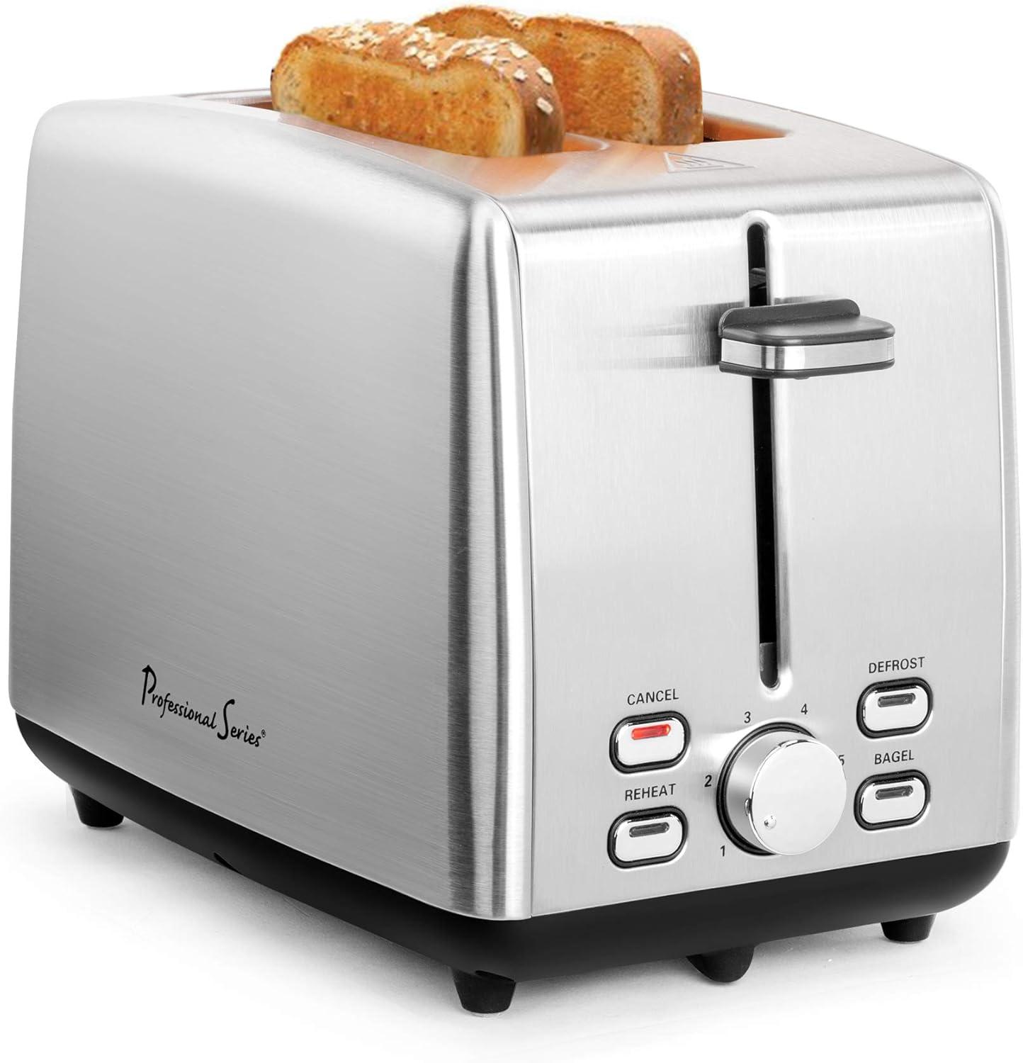 Continental Electric Professional Series 2 Slice Wide Slot Toaster Stainless