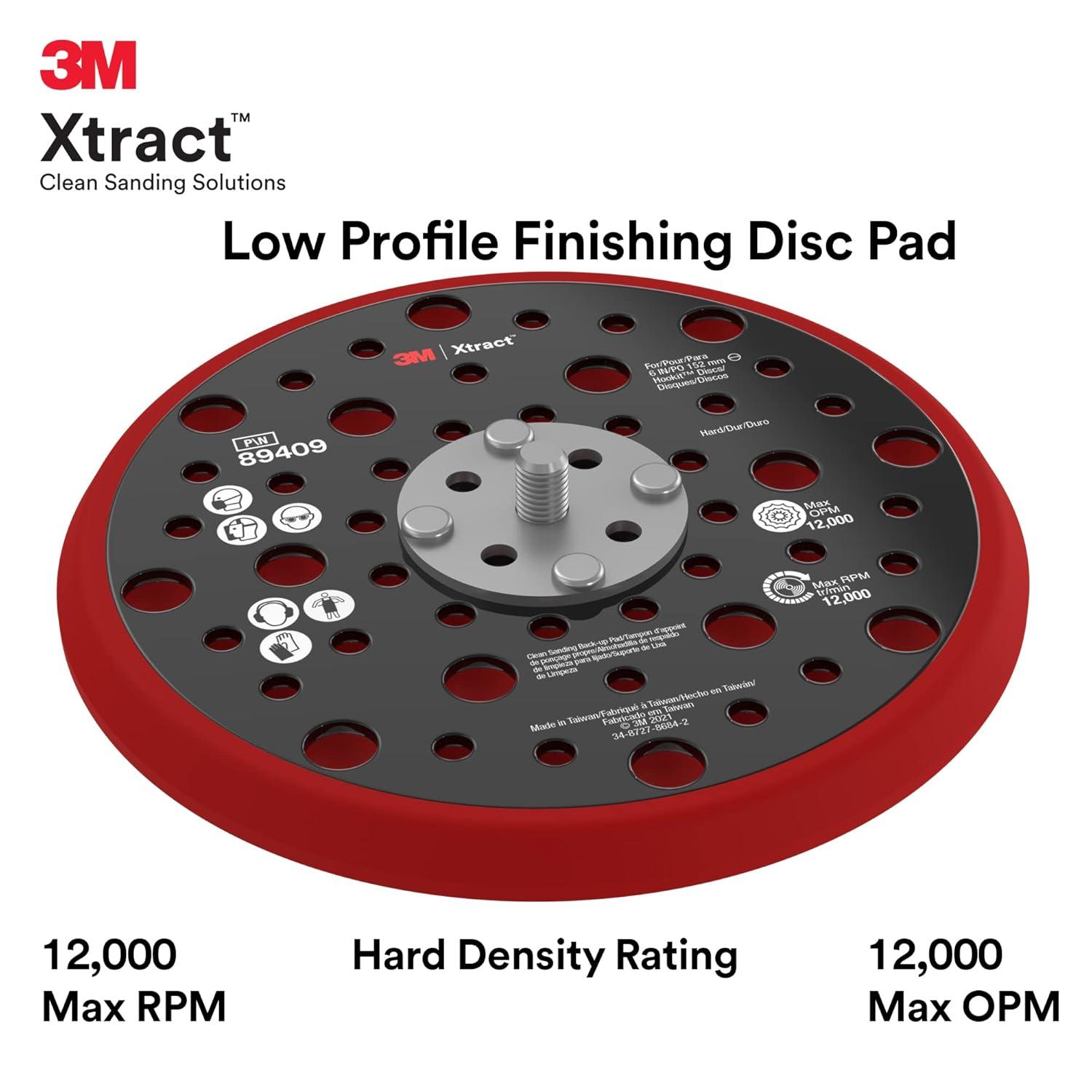 6-Inch Red Foam Hook-and-Loop Sanding Disc Backup Pad