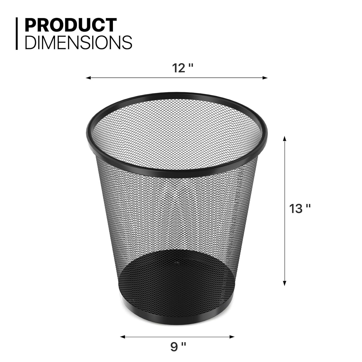 5 Gallon Mesh Trash Cans Wastebaskets Waste Basket Recycling Garbage Container Bin for Home Office (Set of 2)