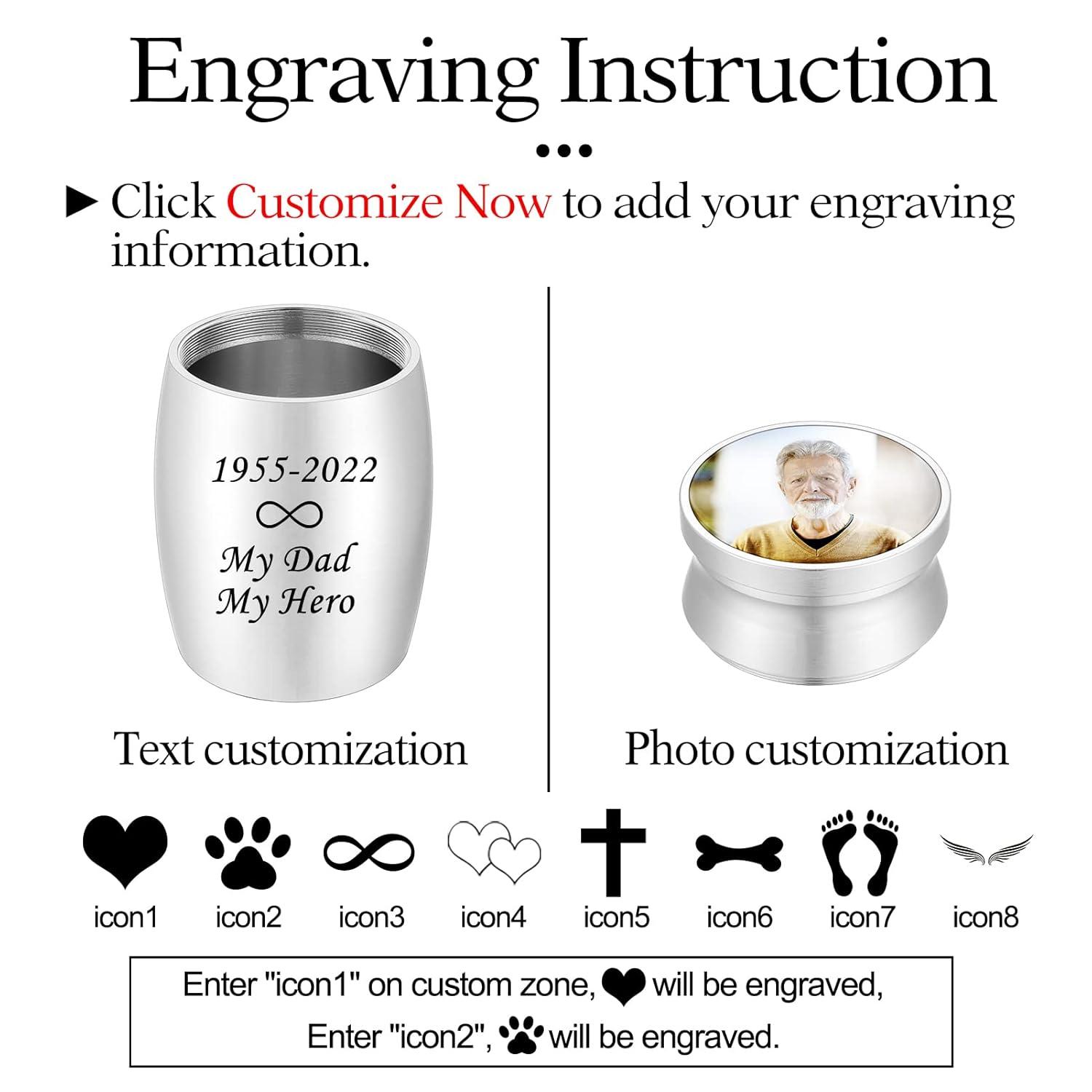 Small Keepsake Urn for Dad Mini Cremation Urns Decorative Memorial Funeral Ashes Holder Silver Engraved Stainless Steel Container for Dad Father 1.57 x 1.18 Inch-My Dad My Hero My Angel