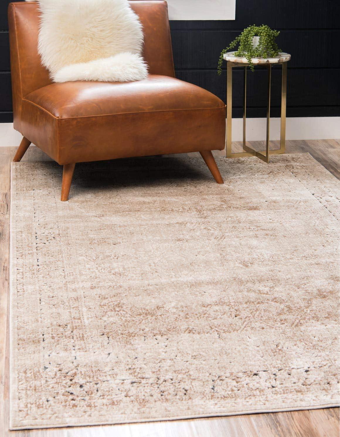 Unique Loom Chateau Collection Area Rug - Jefferson (4' 1" x 6' 1" Rectangle Beige/Light Brown)