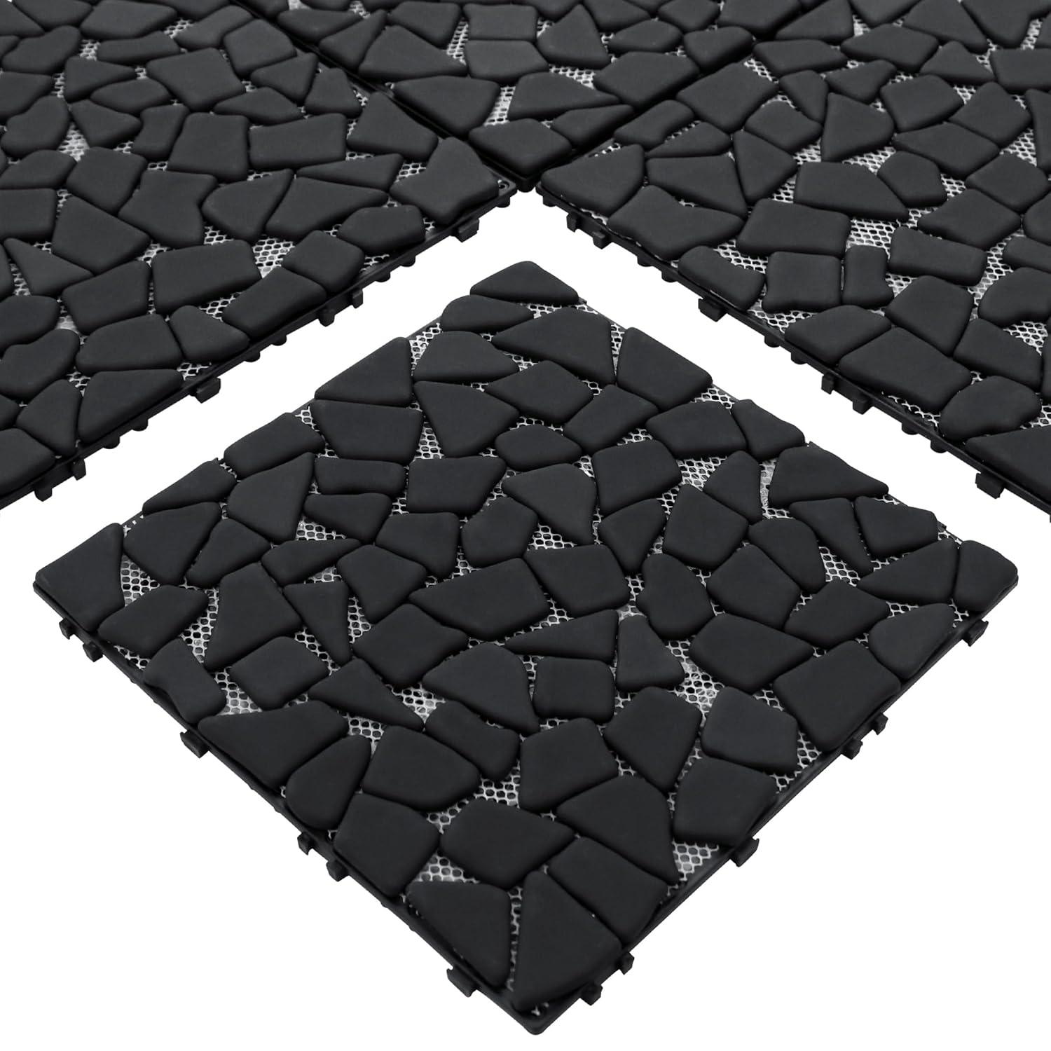 12'' L x 12'' W Stone Interlocking Deck Tile