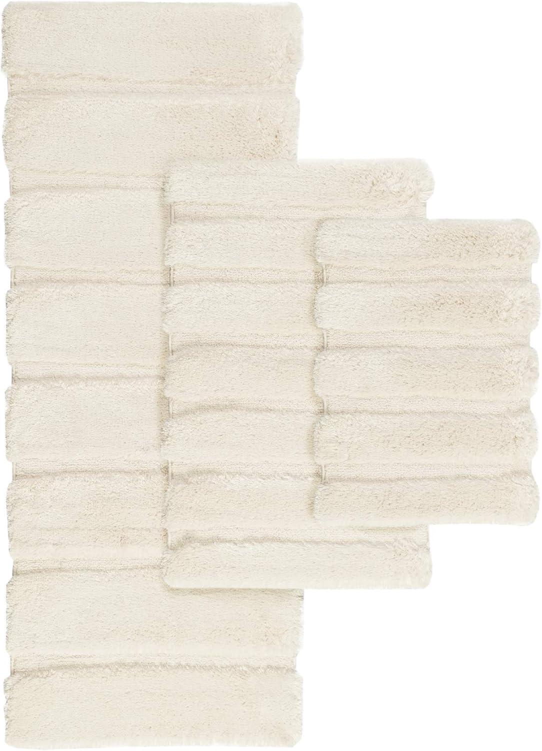 Home Essence Tufted Pearl Channel Solid Durable Bath Rug