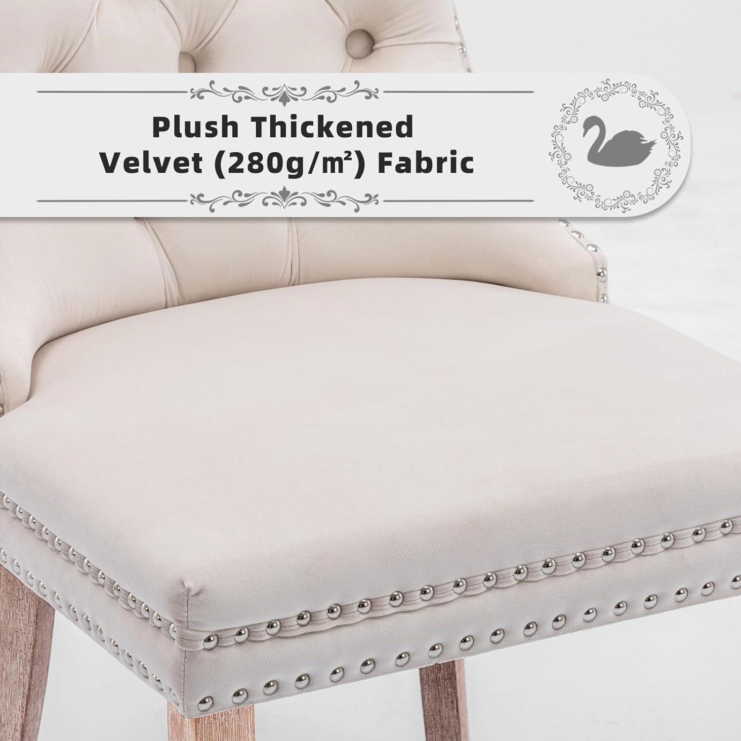 Rosdorf Park High-end Tufted Velvet Upholstered Nailhead Dining Chair