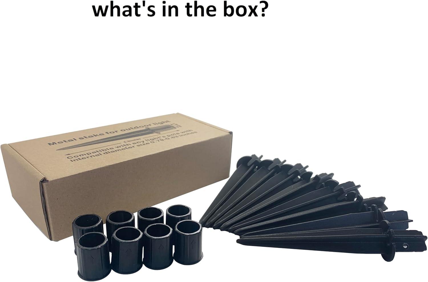 8 Pack Metal Stake Solar Lights Replacement Spike - Outdoor Ground Stakes for Garden Lights Landscape Yard Pathway Patio Lamps Pole, 0.78 * 5.3 inch