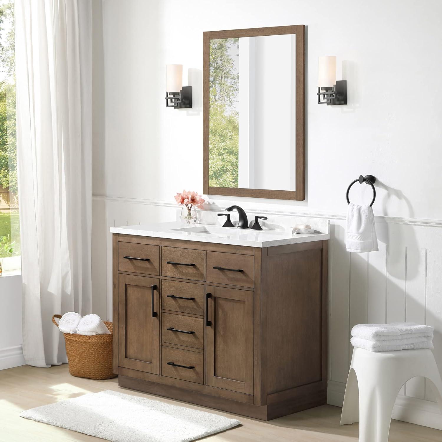 OVE Decors Athea 42 in. W Bath Vanity with Premium Countertop and Power Bar