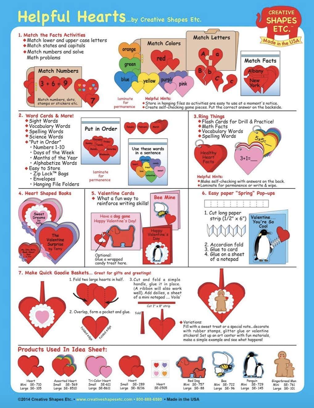 SHAPES ETC. Heart Large Tri-Color Creative Cut-Outs- 5.5”