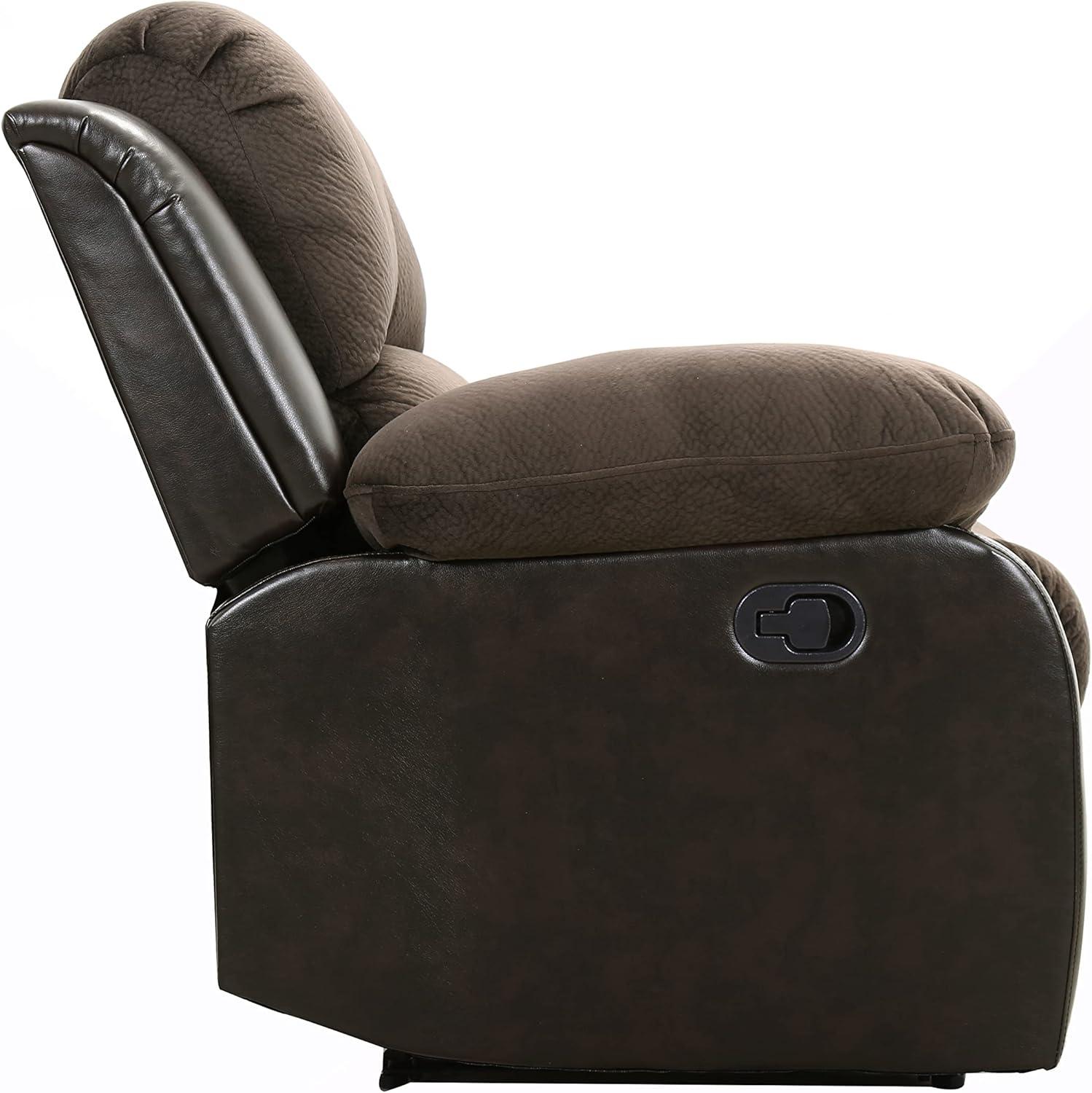 Lexicon Cranley Traditional Microfiber Double Reclining Sofa in Chocolate