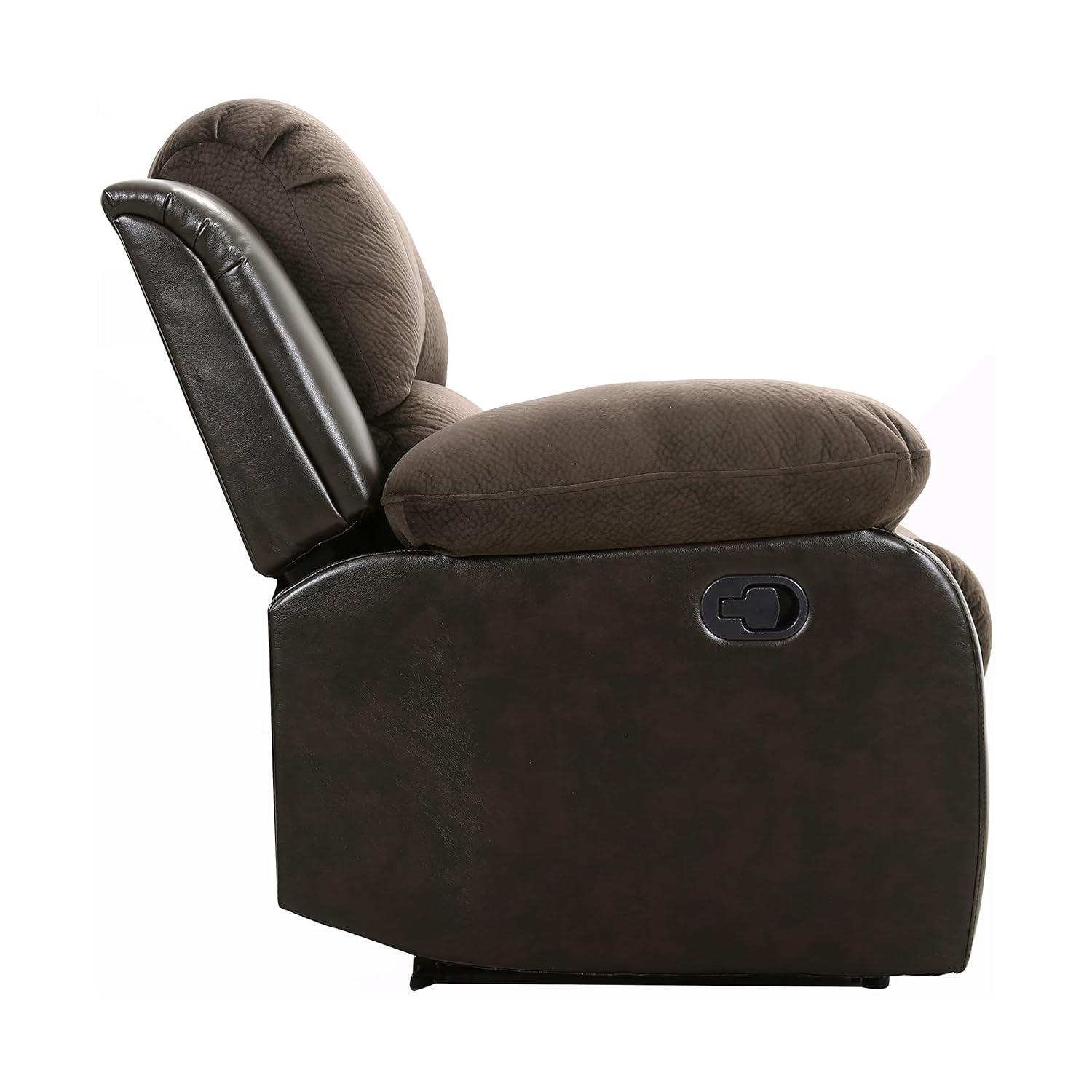 Lexicon Cranley Traditional Microfiber Double Reclining Sofa in Chocolate