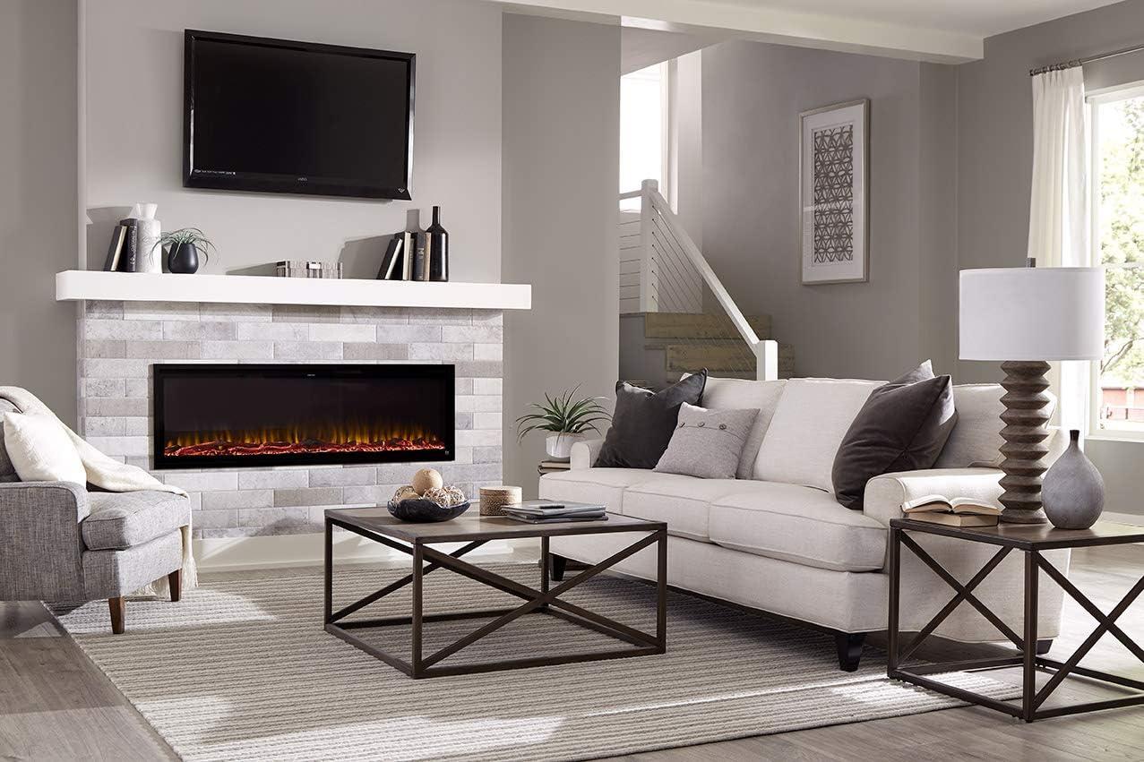 Sideline Elite 50" Black WiFi-Enabled Recessed Electric Fireplace