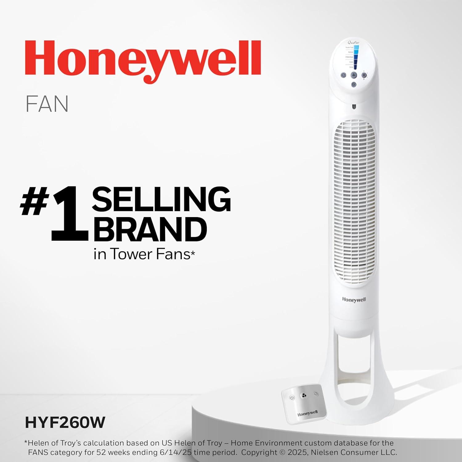 Honeywell QuietSet 5 Speed Oscillating Tower Fan White HYF260W
