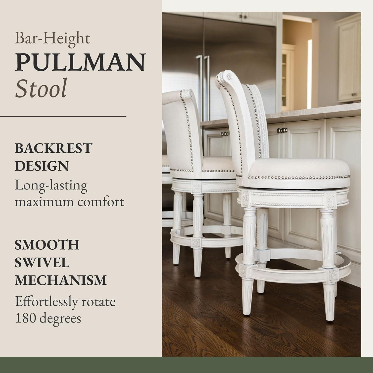 Maven Lane Pullman Swivel Upholstered Kitchen Stool, Set of 3