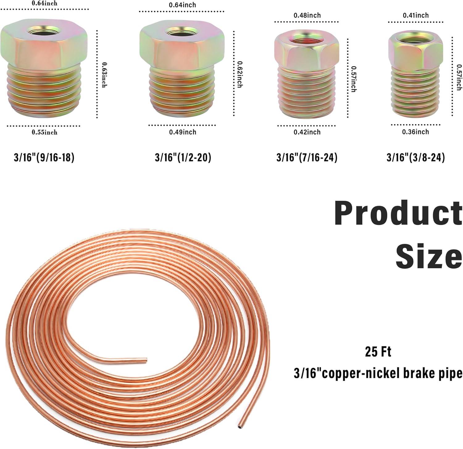 25ft Copper Coated Brake Line Kit with Flaring Tools