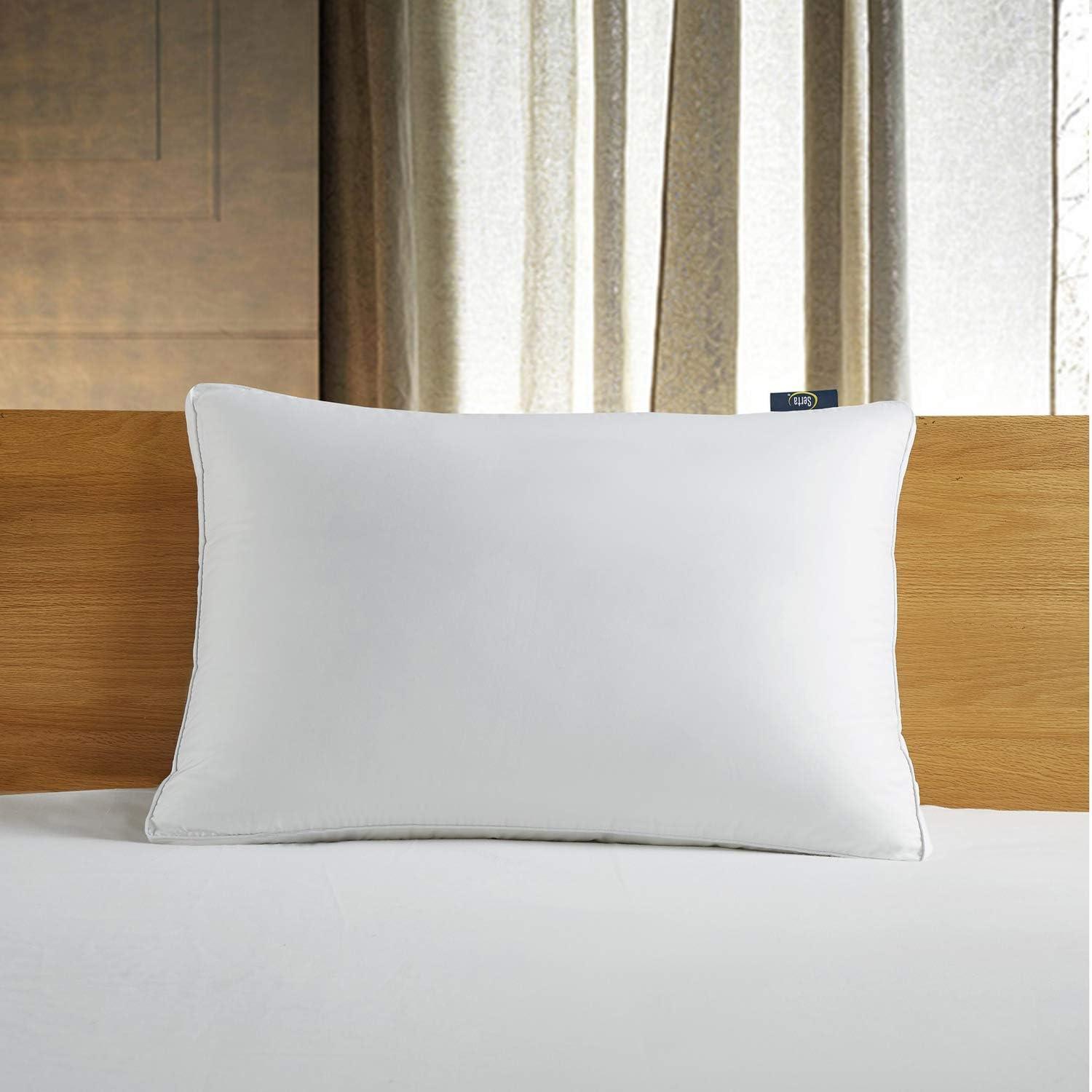 Serta 300 Thread Count White Down Fiber Bed Pillow-Side Sleeper