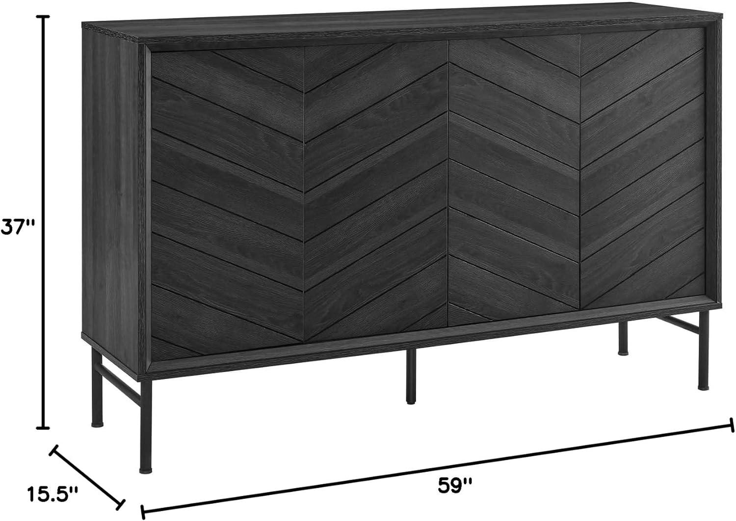 Modway Harper Chevron Sideboard in Black