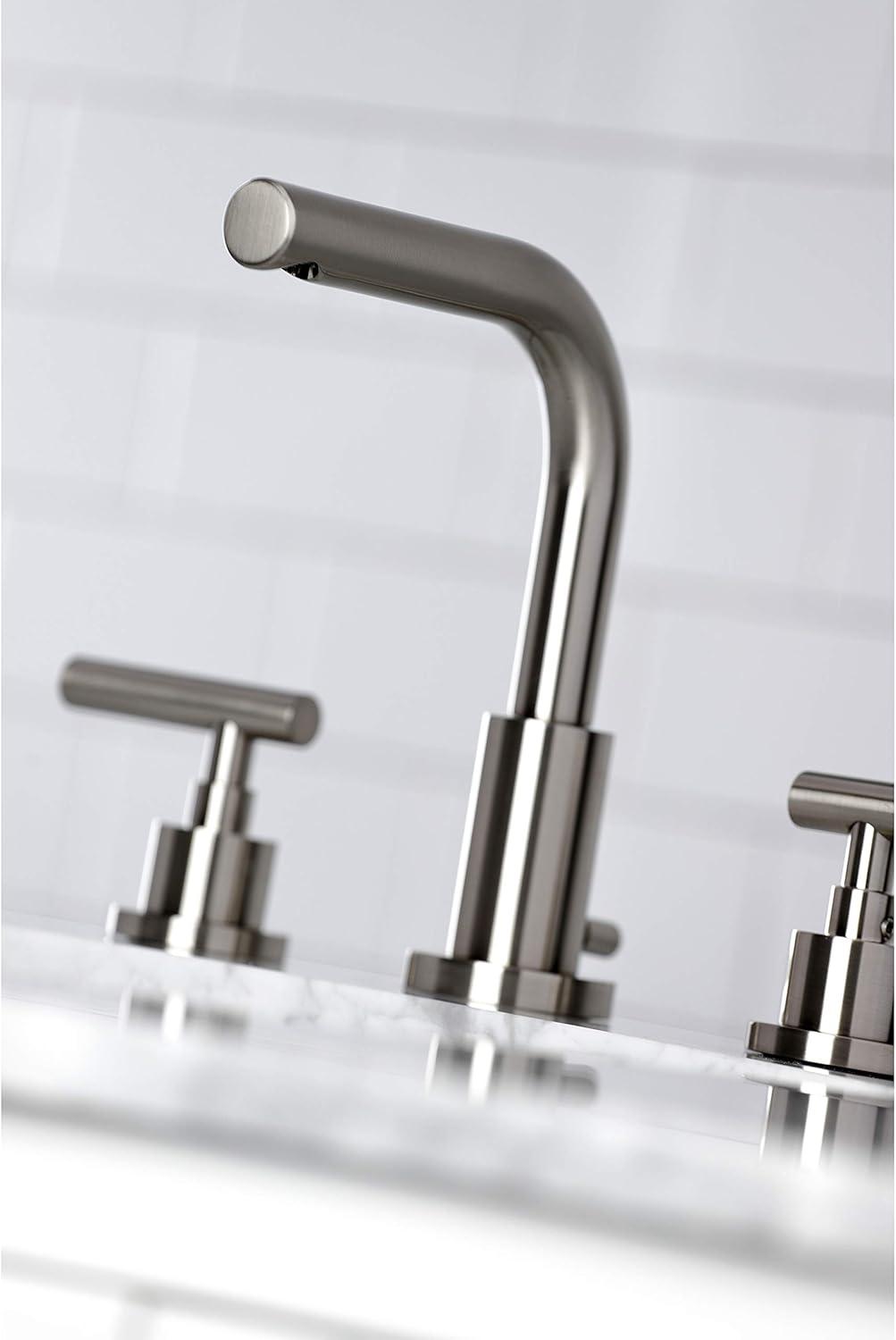 Kingston Brass FSC8958CML Kingston Brass Manhattan Two-Handle 3-Hole Deck Mount Widespread Bathroom Faucet with Brass Pop-Up Drain