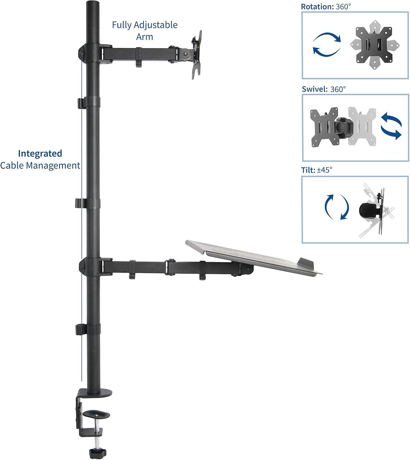 Extra Tall Black Adjustable Laptop and Monitor Stand