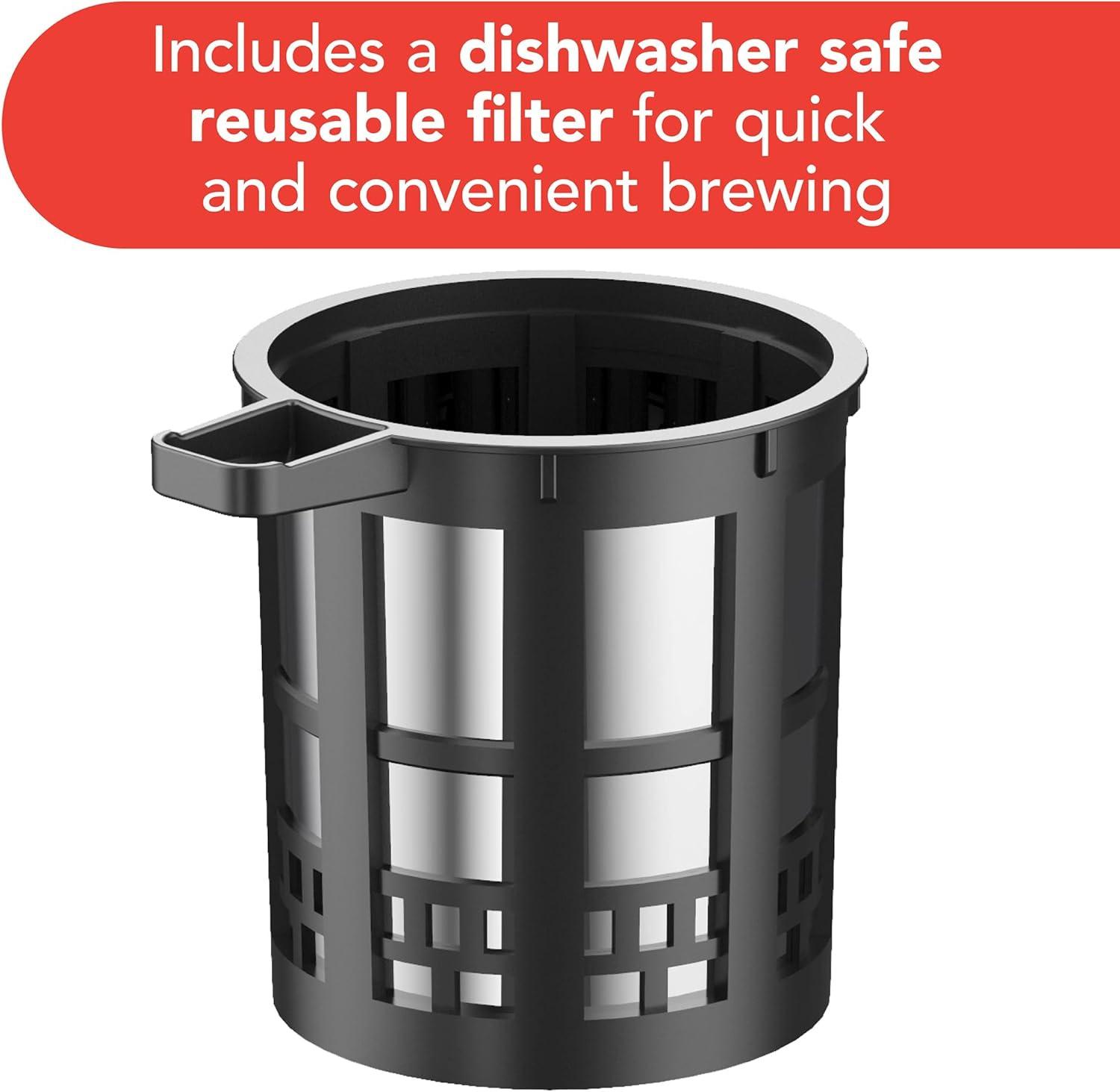 Gourmia 12-Cup Programmable Grind & Brew Coffee Maker: Stainless Steel, Dishwasher-Safe Parts