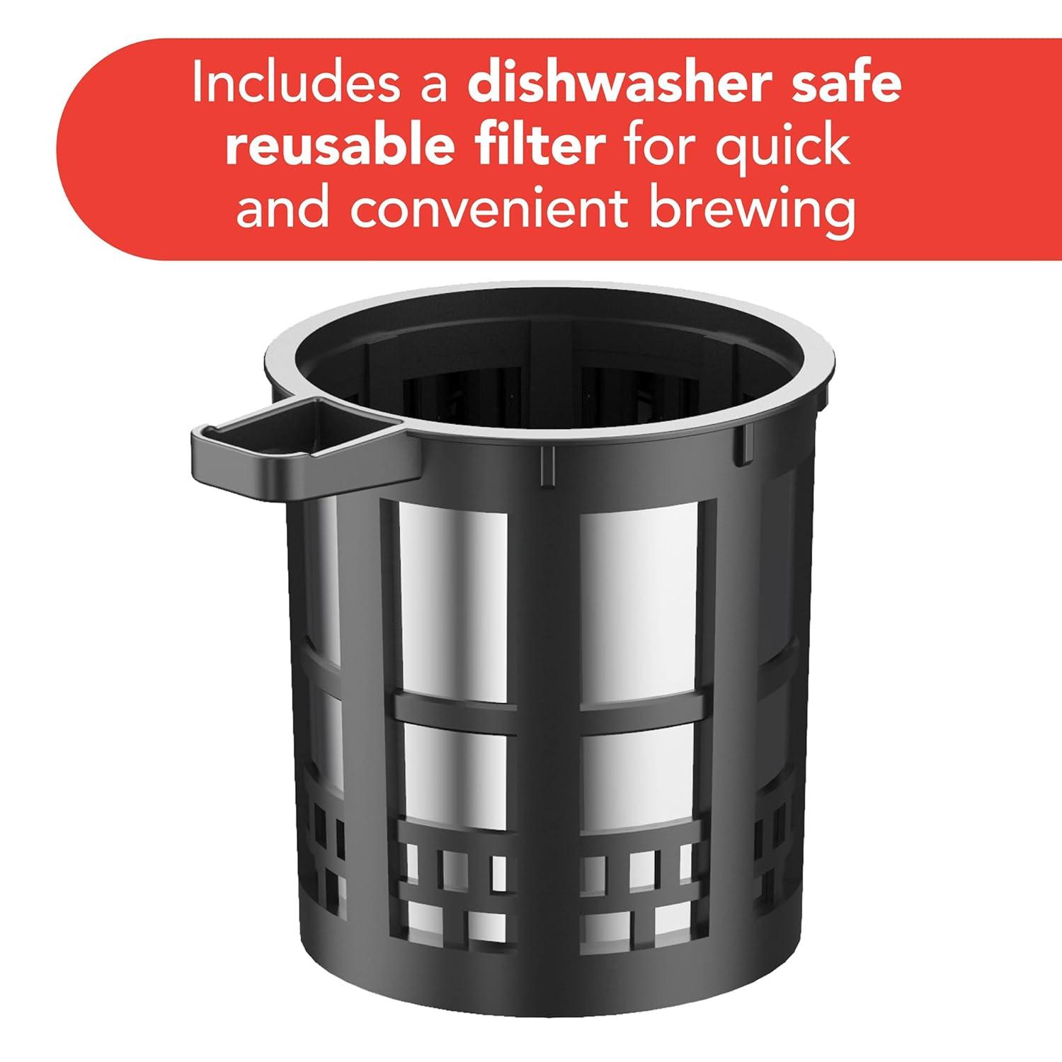 Gourmia 12-Cup Programmable Grind & Brew Coffee Maker: Stainless Steel, Dishwasher-Safe Parts