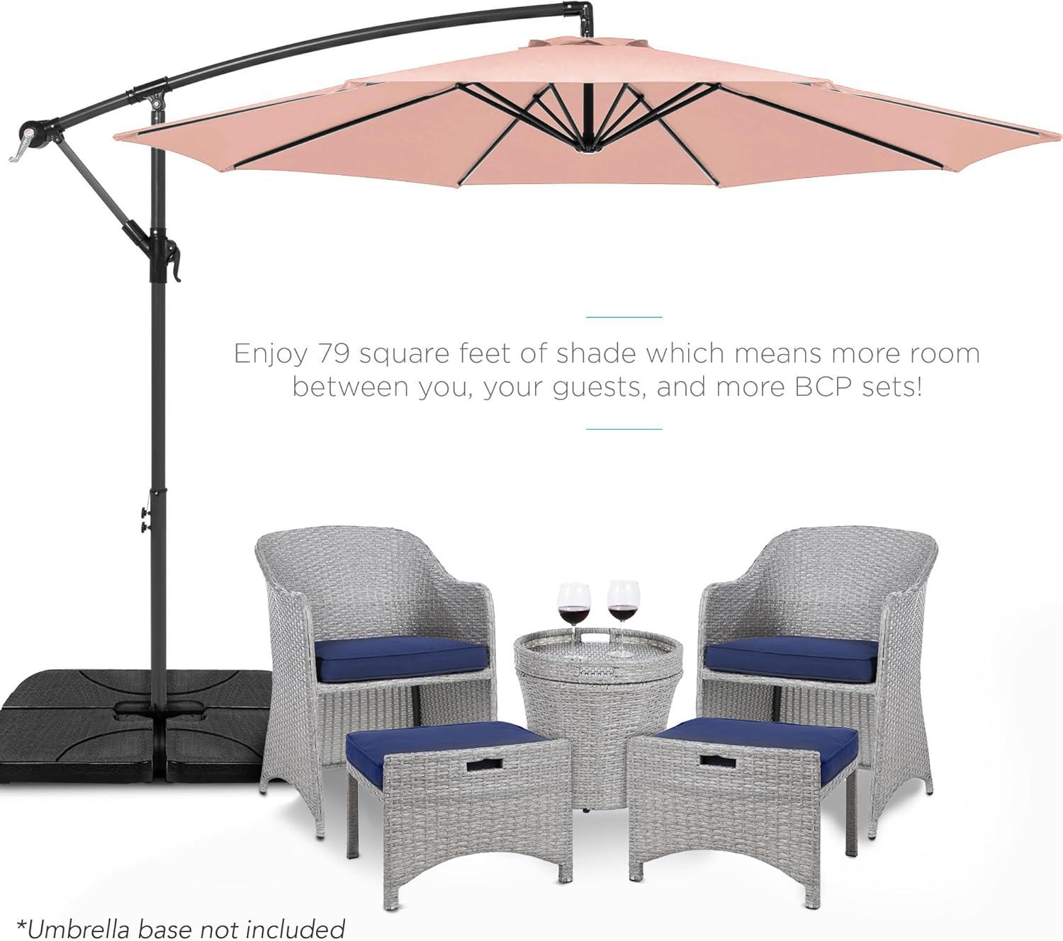 Best Choice Products 10ft Offset Hanging Outdoor Market Patio Umbrella w/ Easy Tilt Adjustment - Rose Quartz