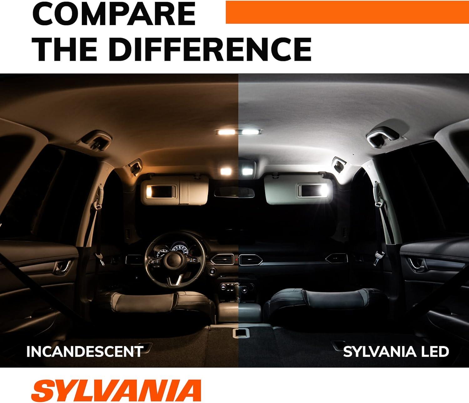 SYLVANIA 168 T10 W5W White LED Bulb, (Contains 2 Bulbs)