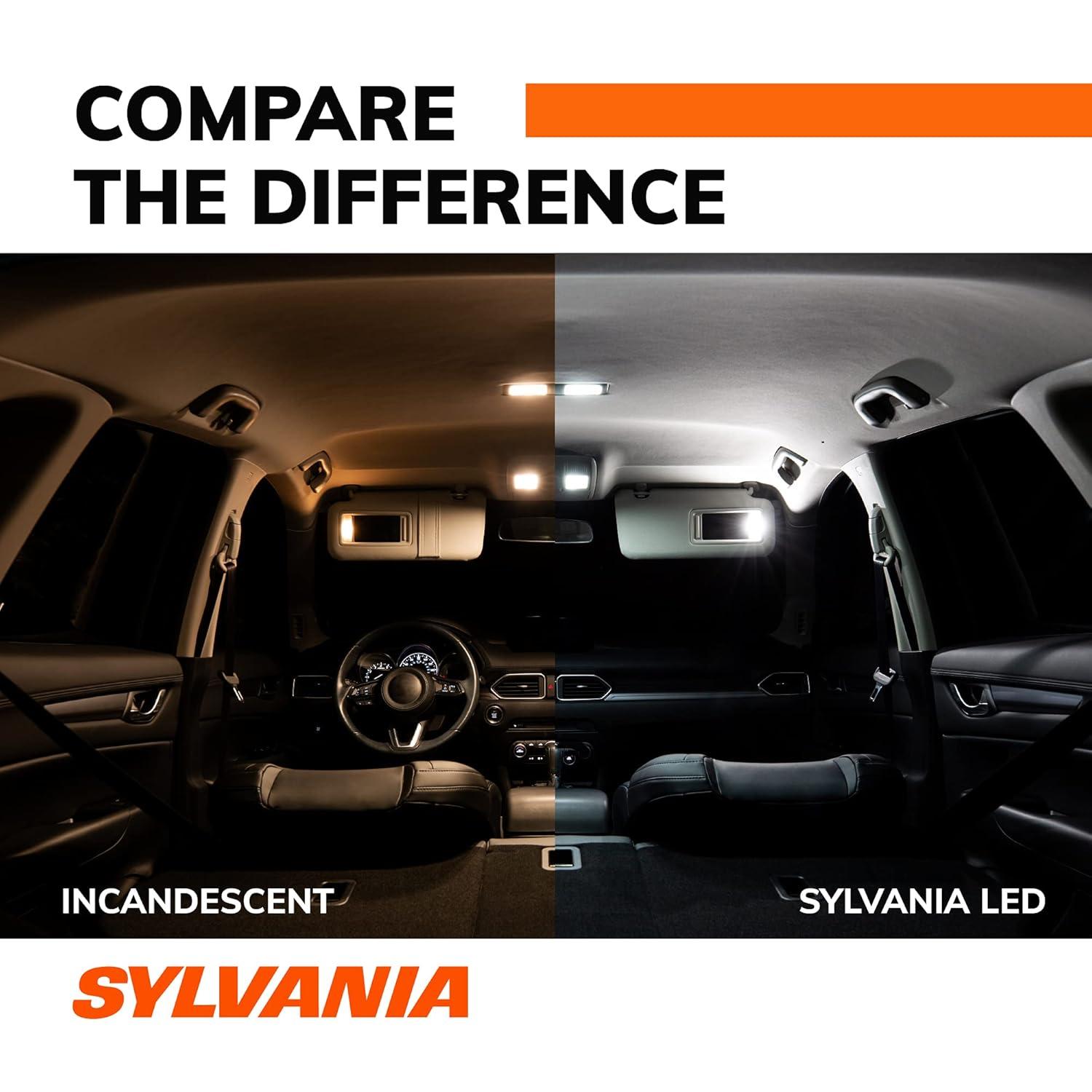 SYLVANIA 194 T10 W5W White LED Bulb, (Contains 2 Bulbs)