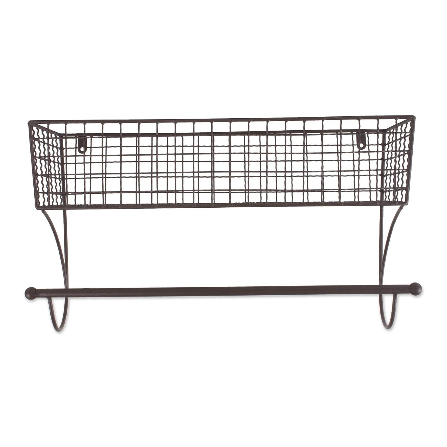 DII Rustic Farmhouse Bathroom Decor, Metal Storage, Large Towel Bar, Rustic