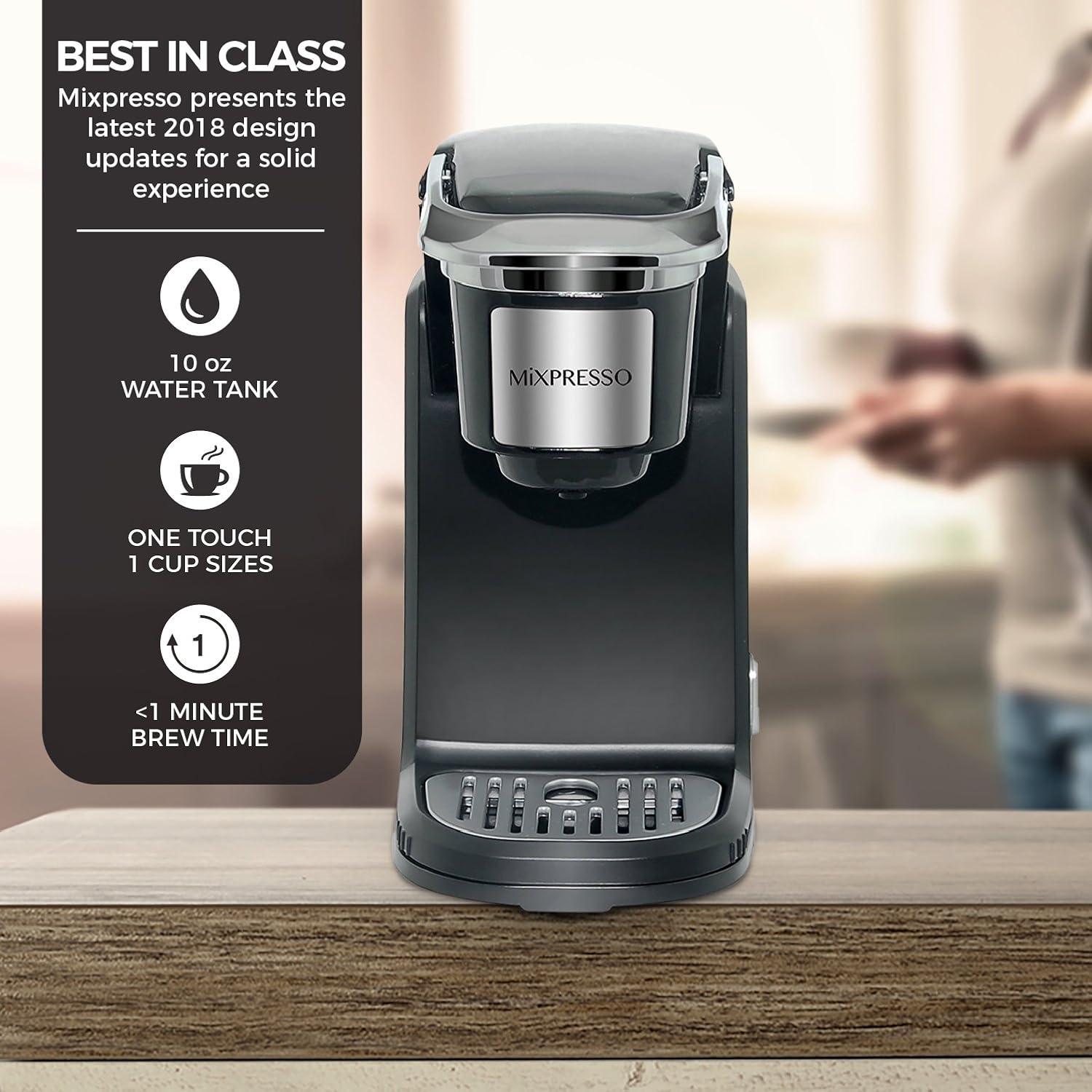 Programmable Black Single Serve Pod Coffee Maker