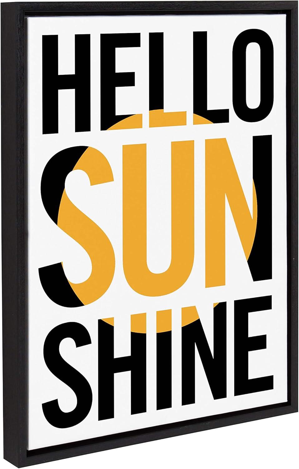 18" x 24" Sylvie Hello Sunshine Framed Canvas Wall Art by Rocket Jack Black - Kate & Laurel: Modern Style, Plastic Frame, Sawtooth Mount