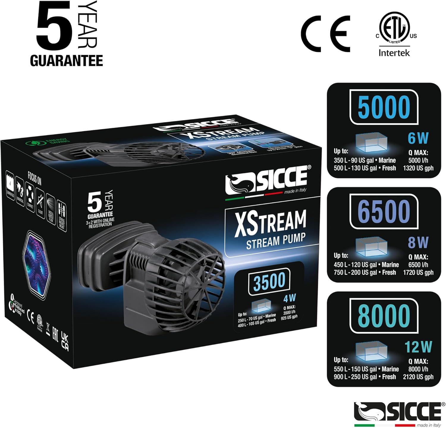 Sicce USA 010528 1320 GPH Aquarium Circulation Powerhead Wavemaker Pump