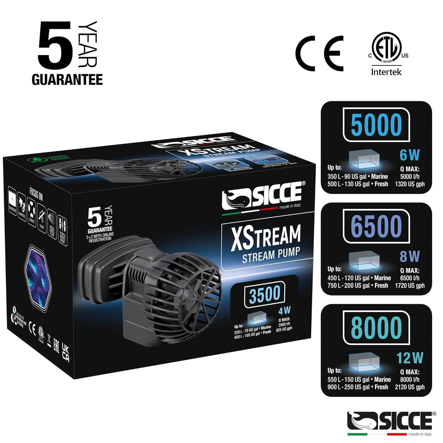 Sicce USA 010528 1320 GPH Aquarium Circulation Powerhead Wavemaker Pump