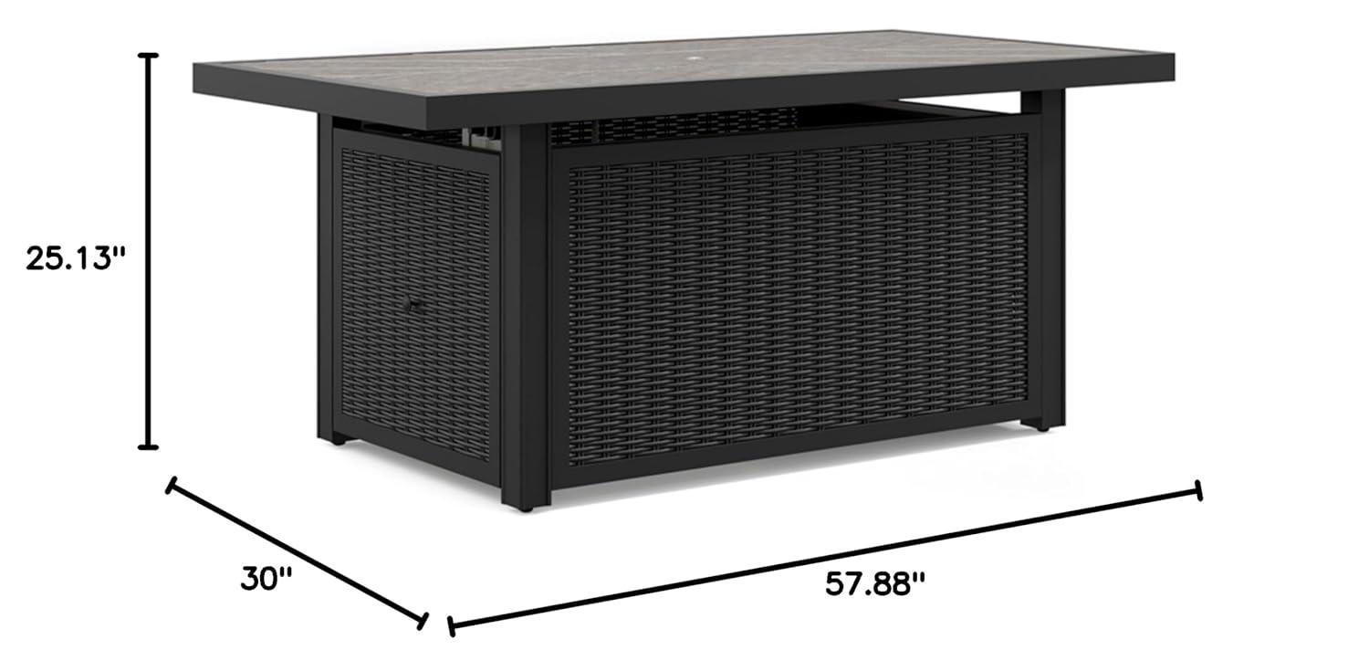 Signature Design by Ashley Beachcroft Black & Gray Outdoor Fire Pit Table