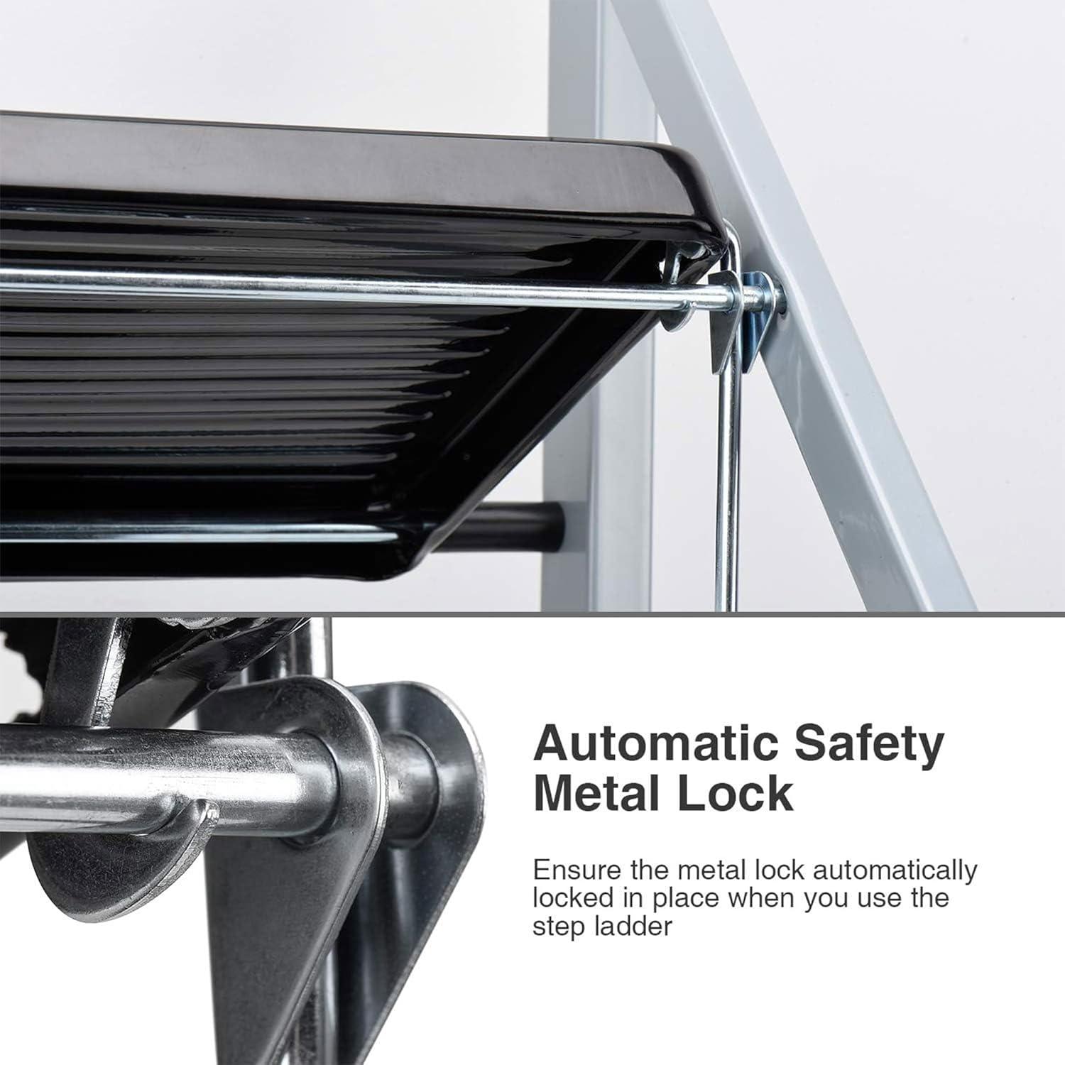 Delxo 3 - Step Steel Lightweight Folding Step Ladder