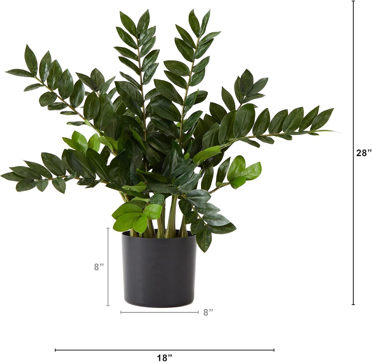 Nearly Natural 28in. Artificial Zamioculcas Plant with Decorative Planter