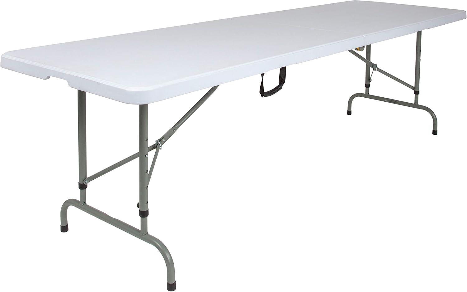 Parker 8' Height Adjustable Plastic Folding Event Table with Carrying Handle by Flash Furniture