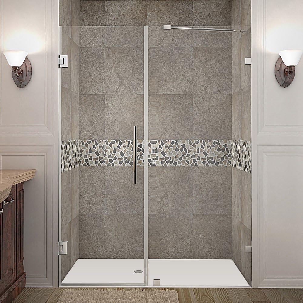 Nautis 72" H Hinged Frameless Shower Door