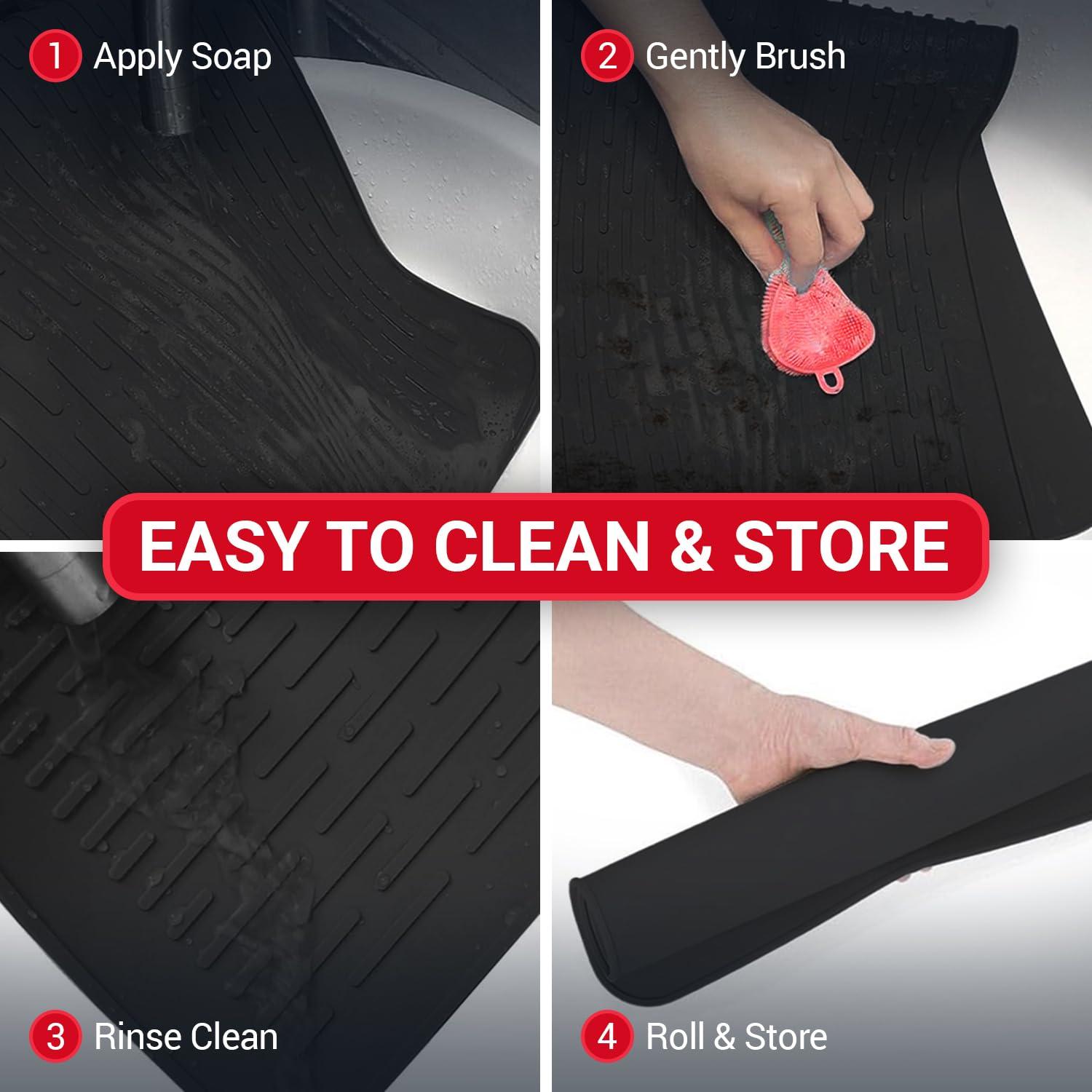 Stove Top Covers for Electric Stove by Linda's Essentials (30 x 21 Inch) - Silicone Mat for Glass Cooktop, Heat-Resistant Cover Protector, Electric Cooktop Mat with Anti-Slip Backing (Grey)