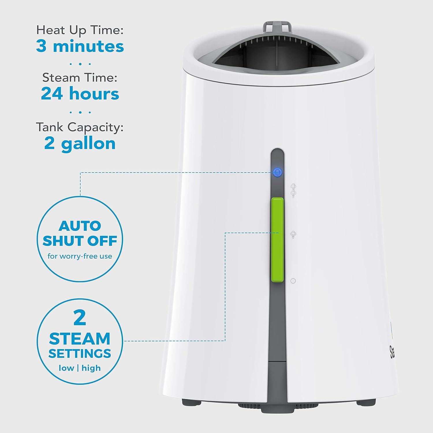 Steamfast SF-920 Warm Mist Humidifier and Steam Vaporizer with Auto Shut-Off, Filter-Free Design, Aromatherapy Essential Oil Ready, 1 Gallon Capacity