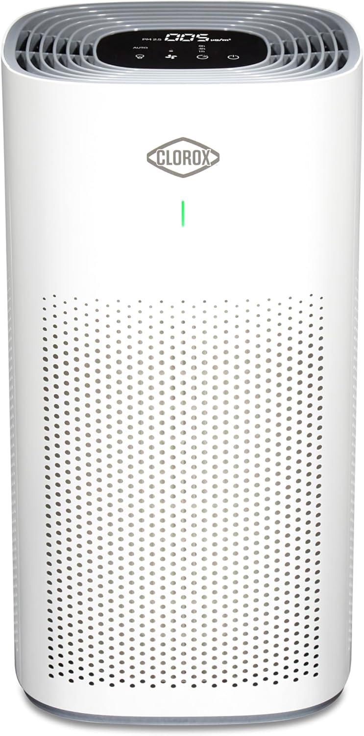 Clorox Air Purifiers for Home, True HEPA Filter, Large Rooms up to 1,500 Sq Ft, Removes 99.9% of Mold, Viruses, Wildfire Smoke, Allergens, Pet Allergies, Dust, AUTO Mode, Whisper Quiet