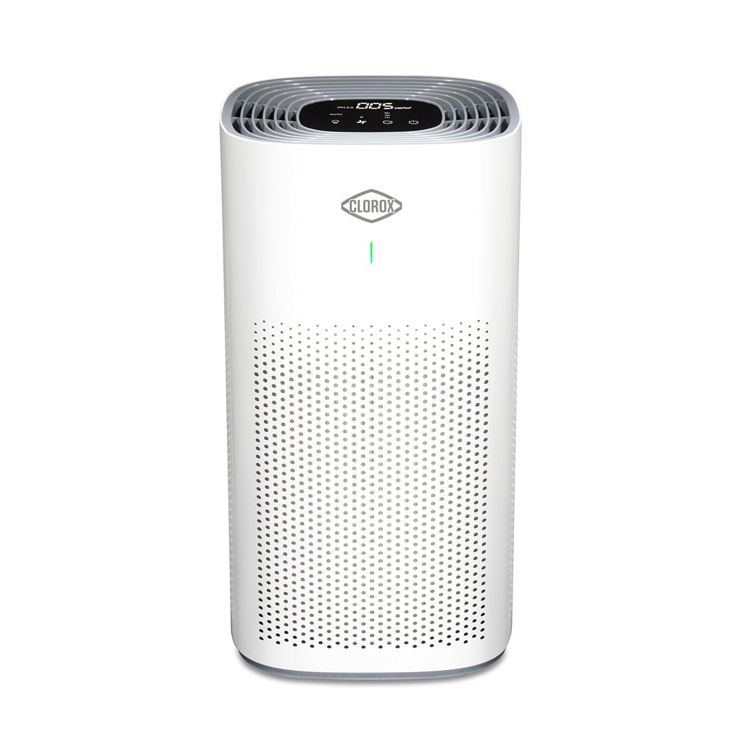 Clorox Air Purifiers for Home, True HEPA Filter, Large Rooms up to 1,500 Sq Ft, Removes 99.9% of Mold, Viruses, Wildfire Smoke, Allergens, Pet Allergies, Dust, AUTO Mode, Whisper Quiet