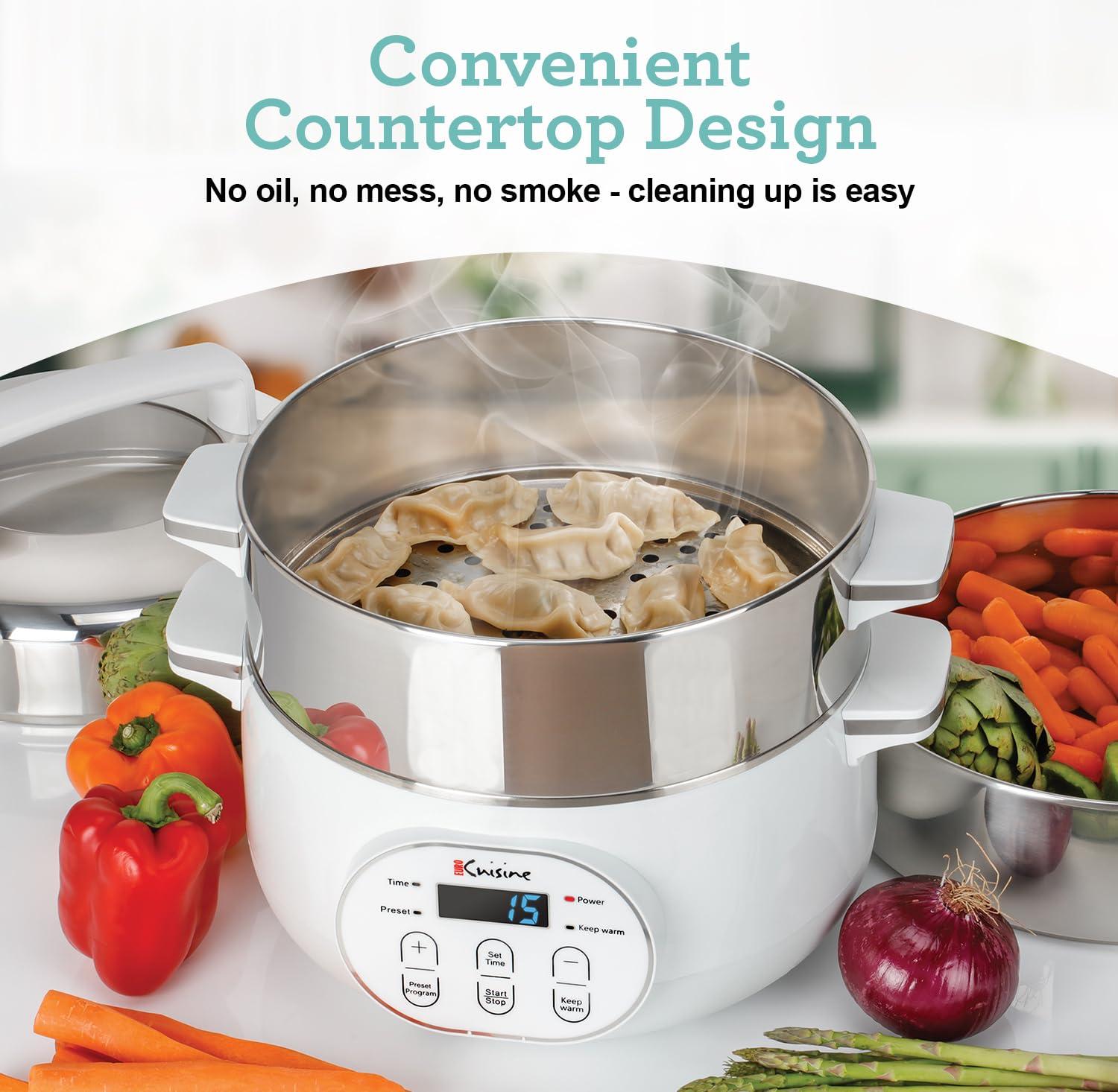 Stainless Steel 8.5 Qt Electric Food Steamer with LCD Display