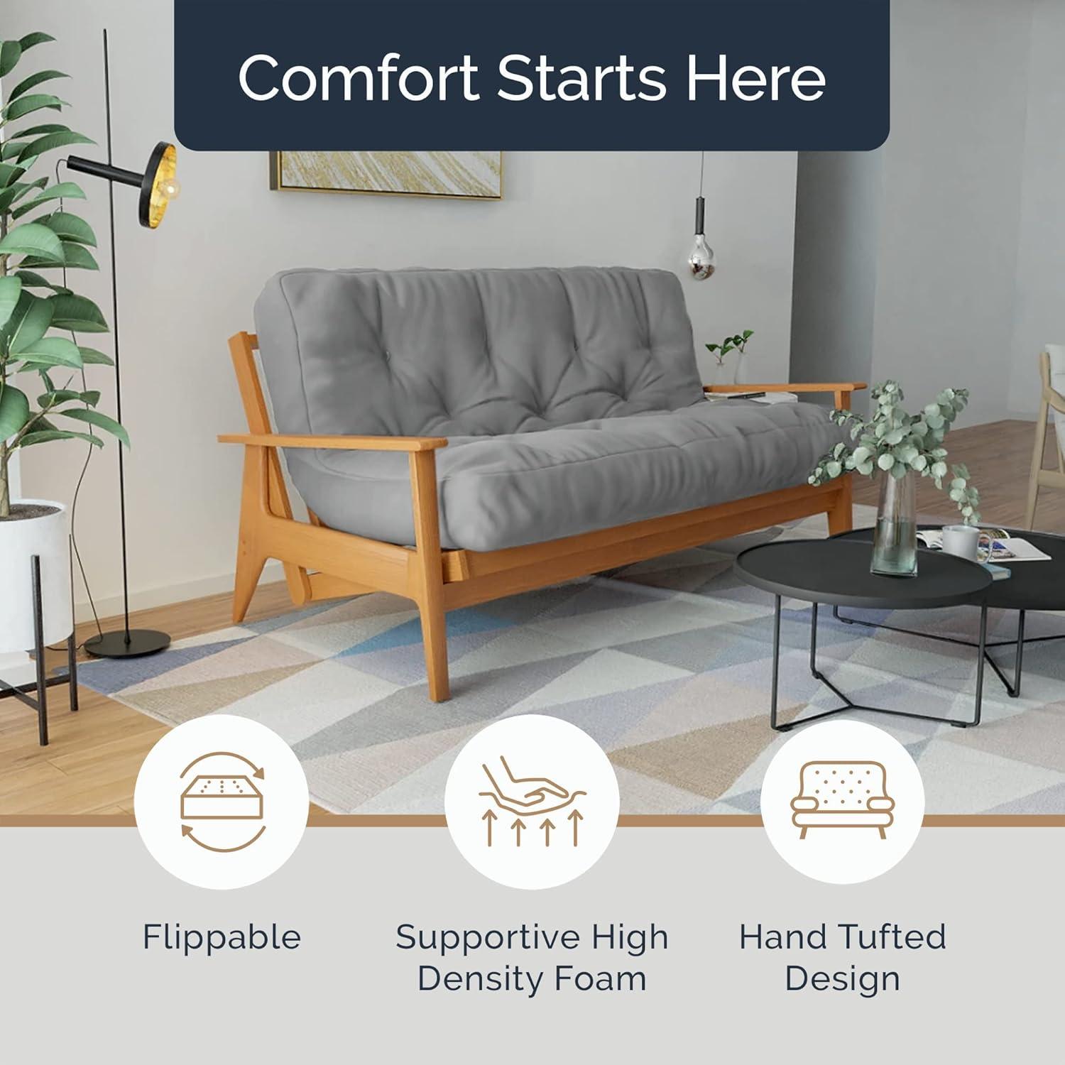 Loosh Home  8" Canvas Futon Mattress Grey Full