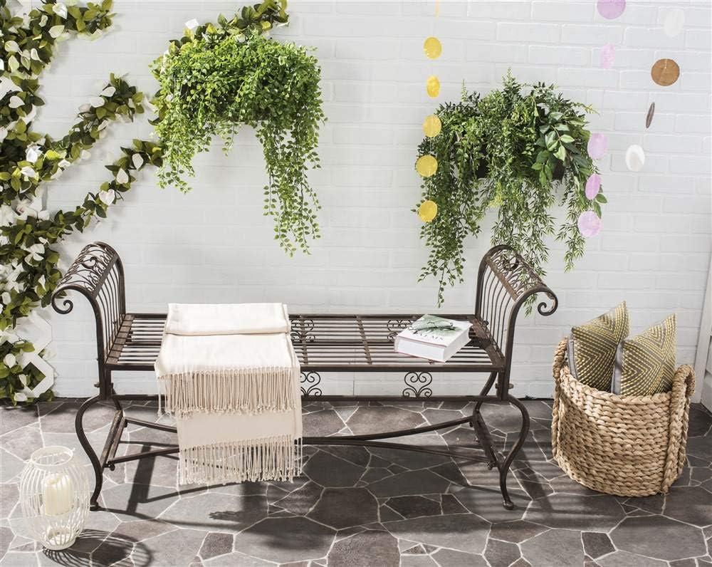 Brielle Bench - Outdoor - PAT5004 - Rustic Brown - Safavieh