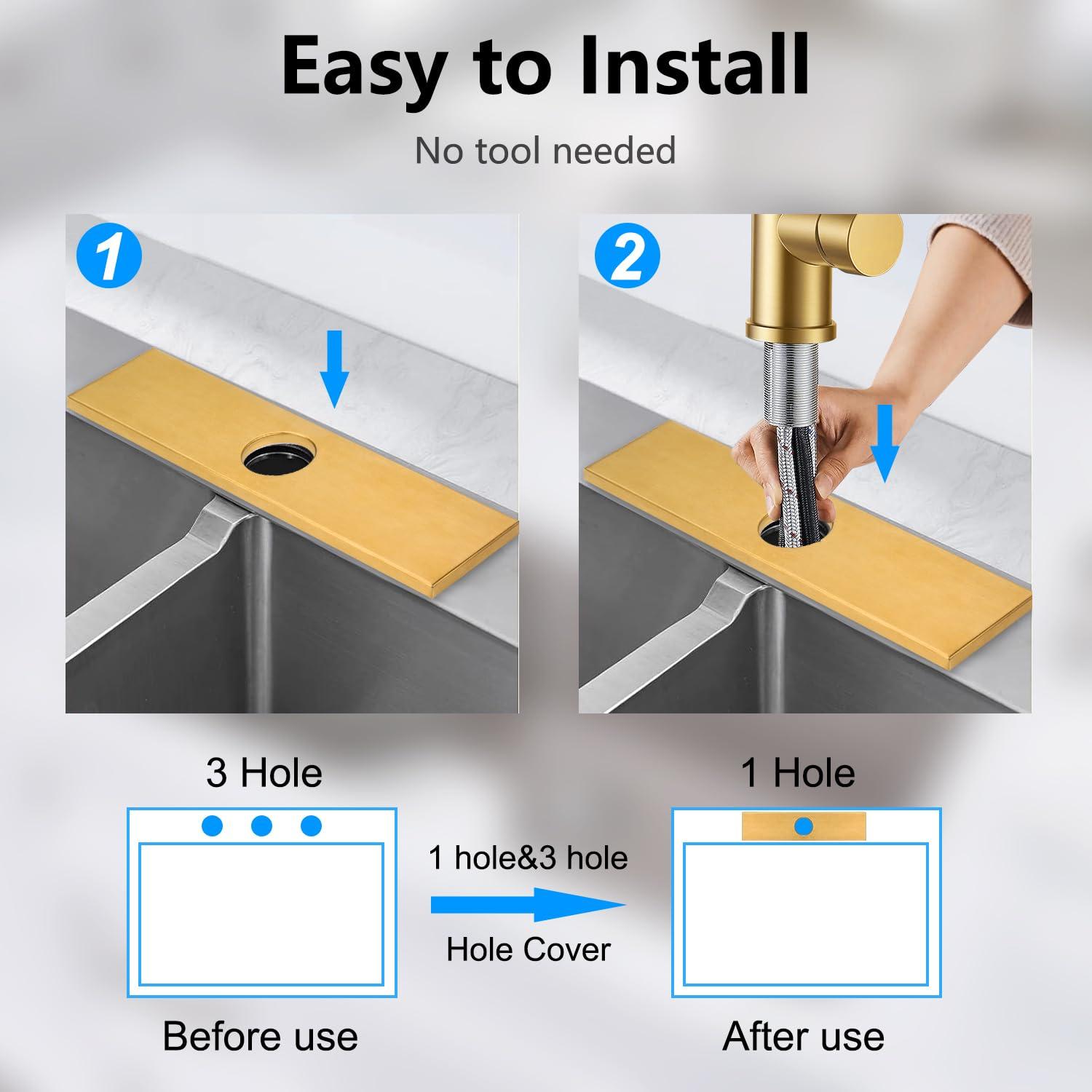 iVIGA VCC06G iVIGA 10" Sink Faucet Hole Cover Deck Plate