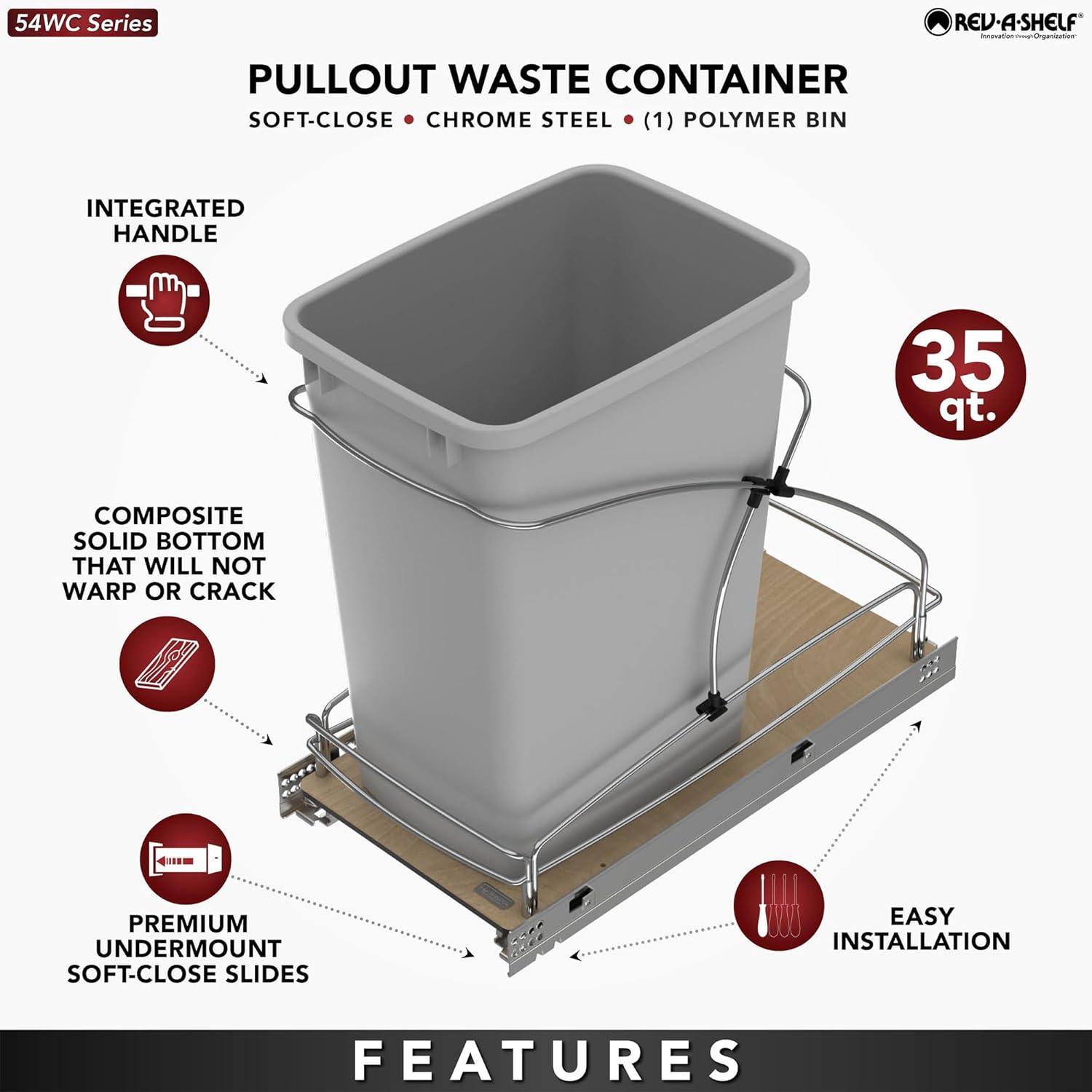 Rev-A-Shelf Rev-A-Shelf Double 27 qt. Pullout Trash Containers