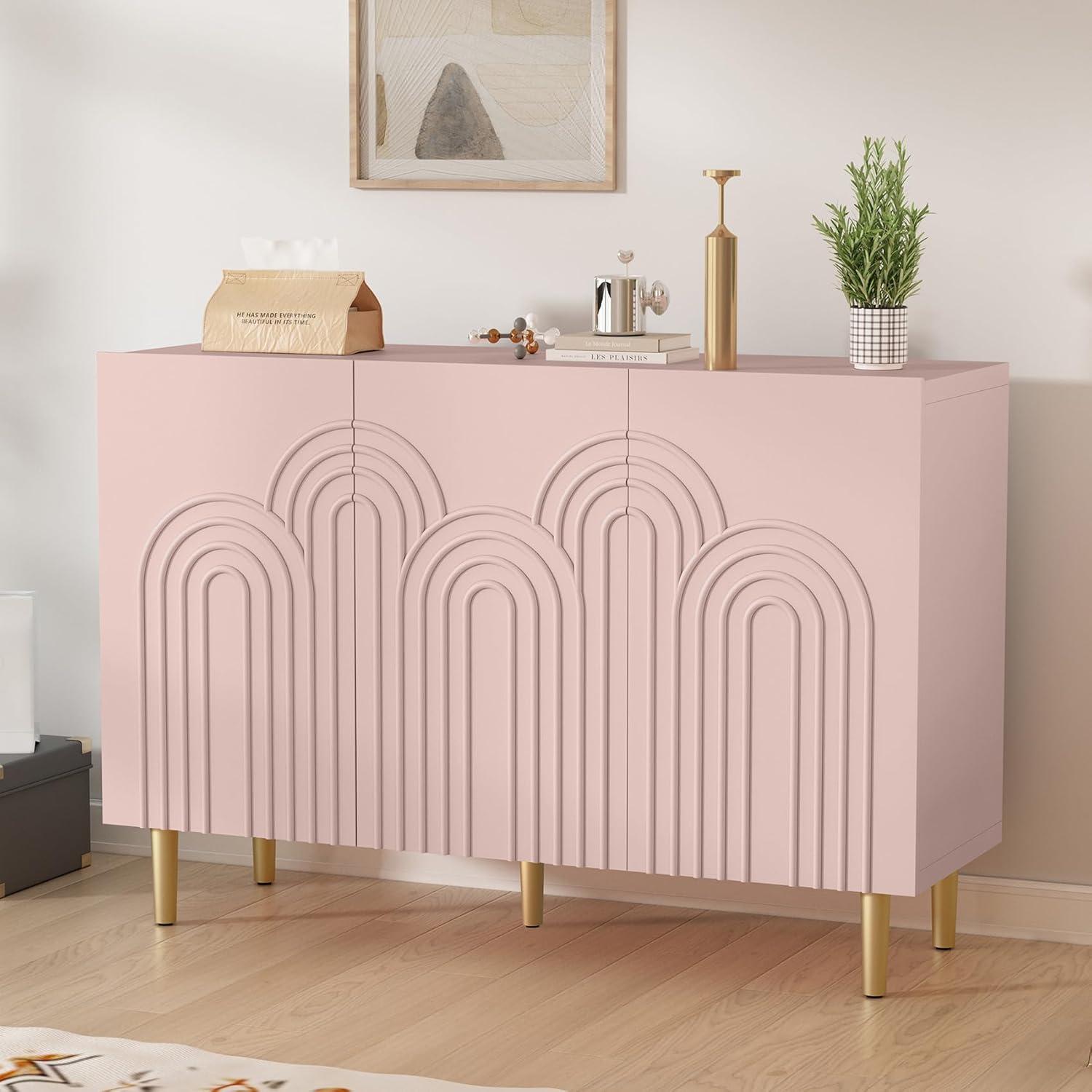 Mercer41 Sirgio 47.2'' Sideboard Buffet Cabinet with 3 Doors for Kitchen, Hallway, Living Room
